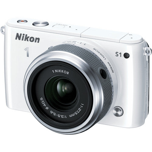 Nikon 1 S1 Mirrorless Digital Camera with 11-27.5mm Lens - White