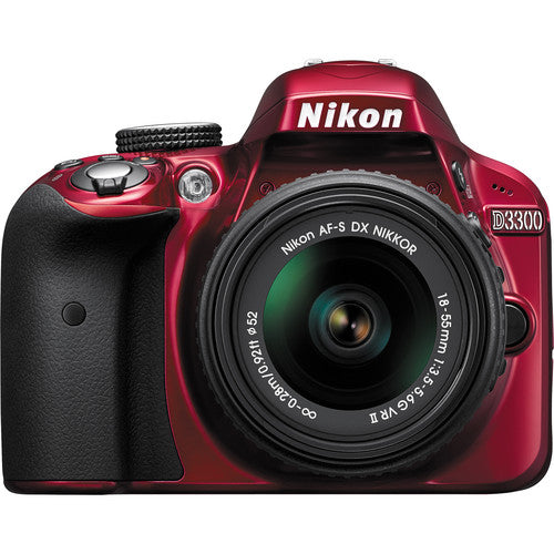 Nikon D3300 DSLR Camera with 18-55mm Lens - Red