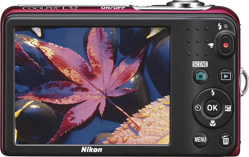 Nikon COOLPIX L32 Digital Camera (Red)