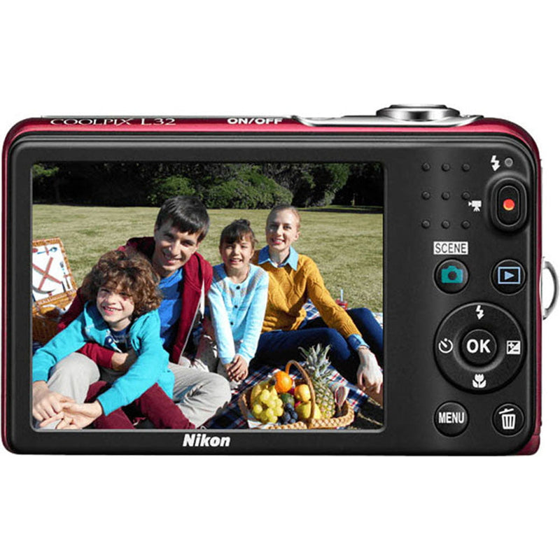 Nikon COOLPIX L32 Digital Camera (Red)