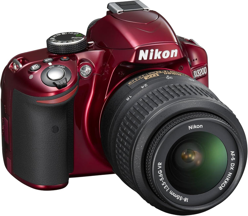 Nikon D3200 DSLR Camera with 18-55mm Lens - Red