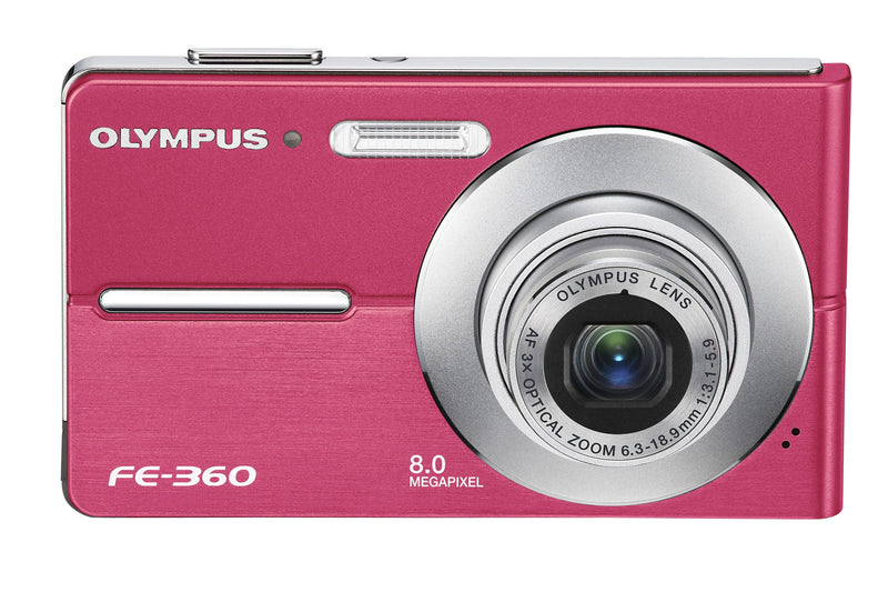 OM SYSTEM OLYMPUS FE360 8MP Digital Camera with 3x Optical Dual Zoom (Pink)